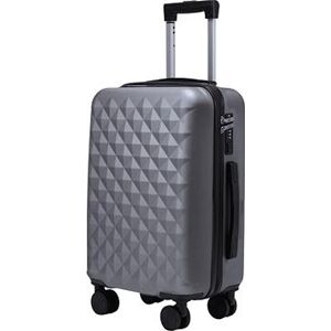 ROWEX Príručný kabínový cestovný kufor s TSA zámkom Crystal, sivočierna, 55 × 38 × 23 cm (33 l)